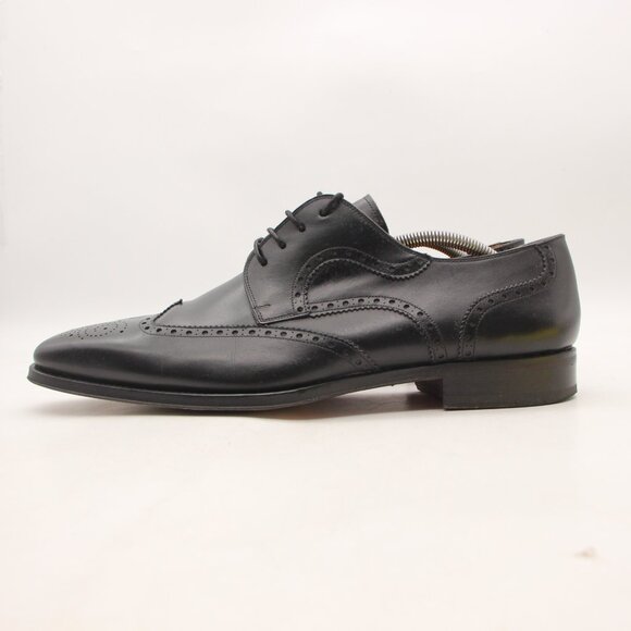 Magnanni Sergio Men\'s US Size 12 M Wingtip Oxford Dress Black Leather 13974 main image 9